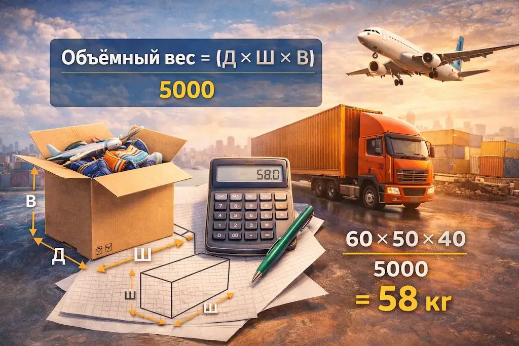 Как рассчитать объёмный вес: формула и примеры